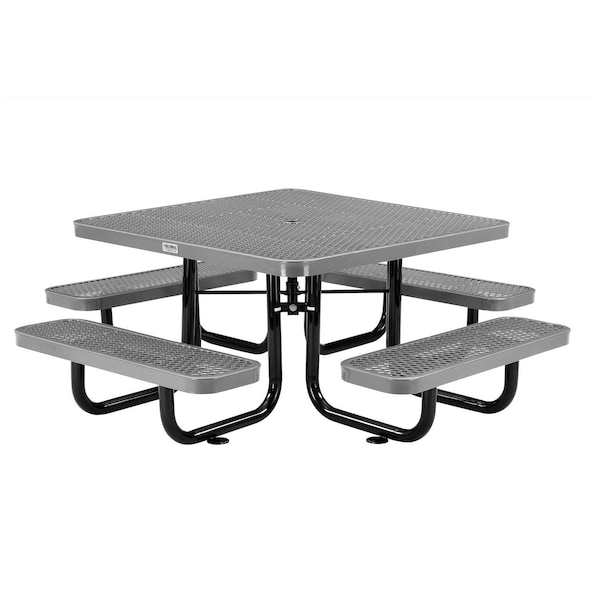 Global Industrial Square Kids Picnic Table, Gray, Expanded Metal, 46 in L, 24-1/2 in H Overall 277151KGY - main